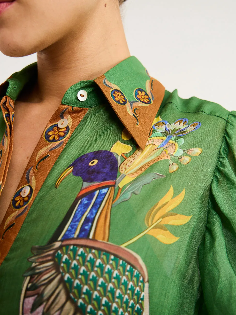Alemais Birdie Shirtdress in Jade