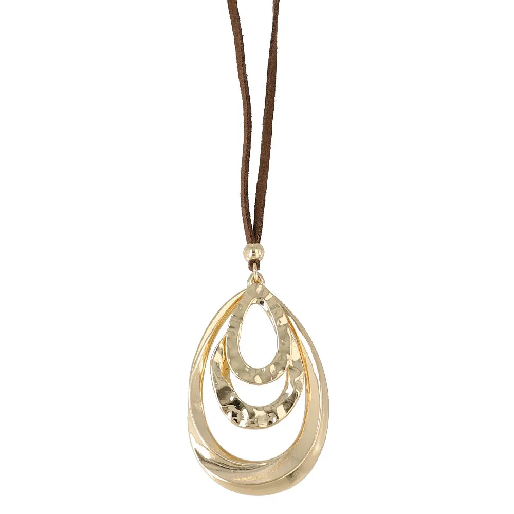 Big Drop Long Cord Necklace