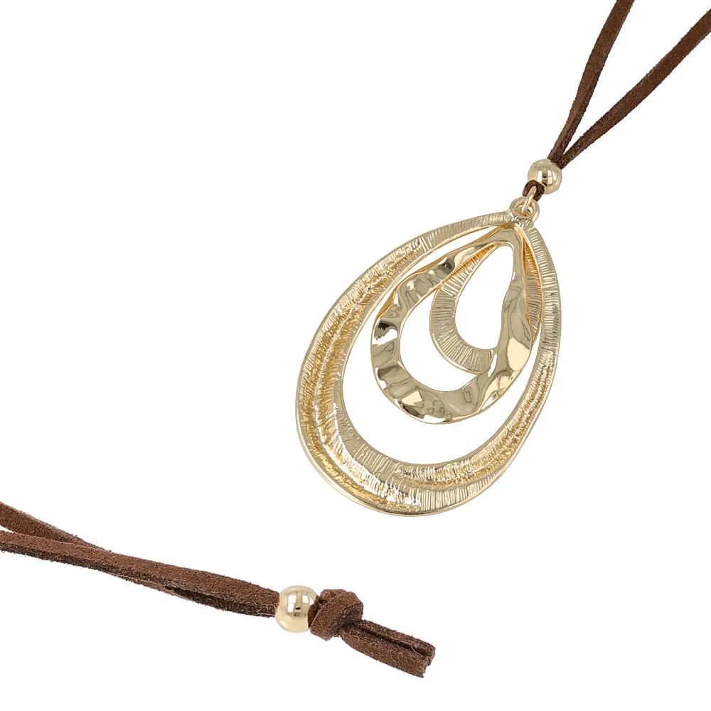 Big Drop Long Cord Necklace
