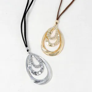 Big Drop Long Cord Necklace