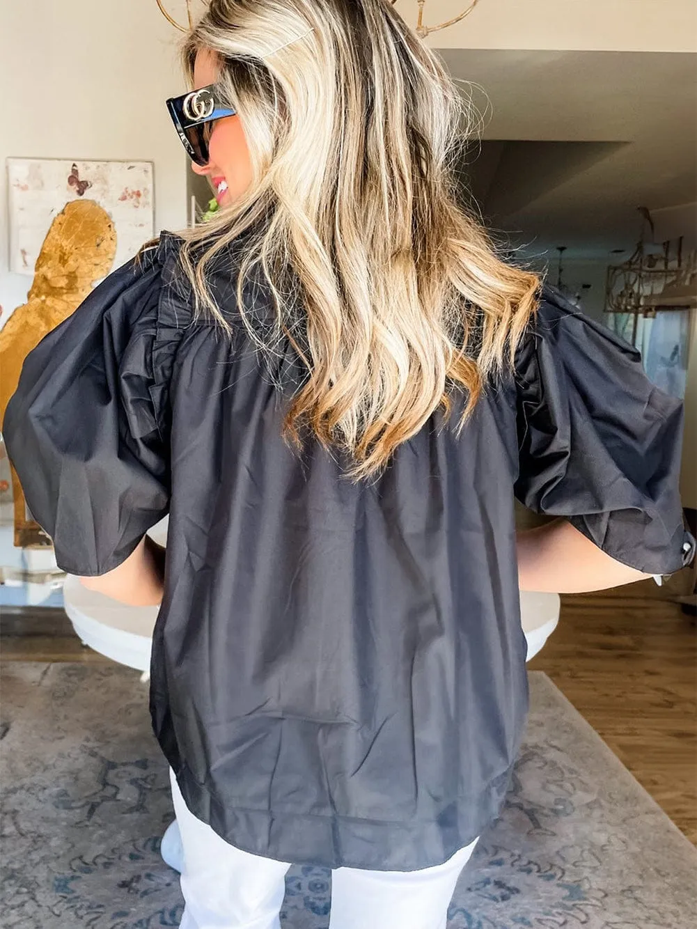 Black Button-Up Blouse