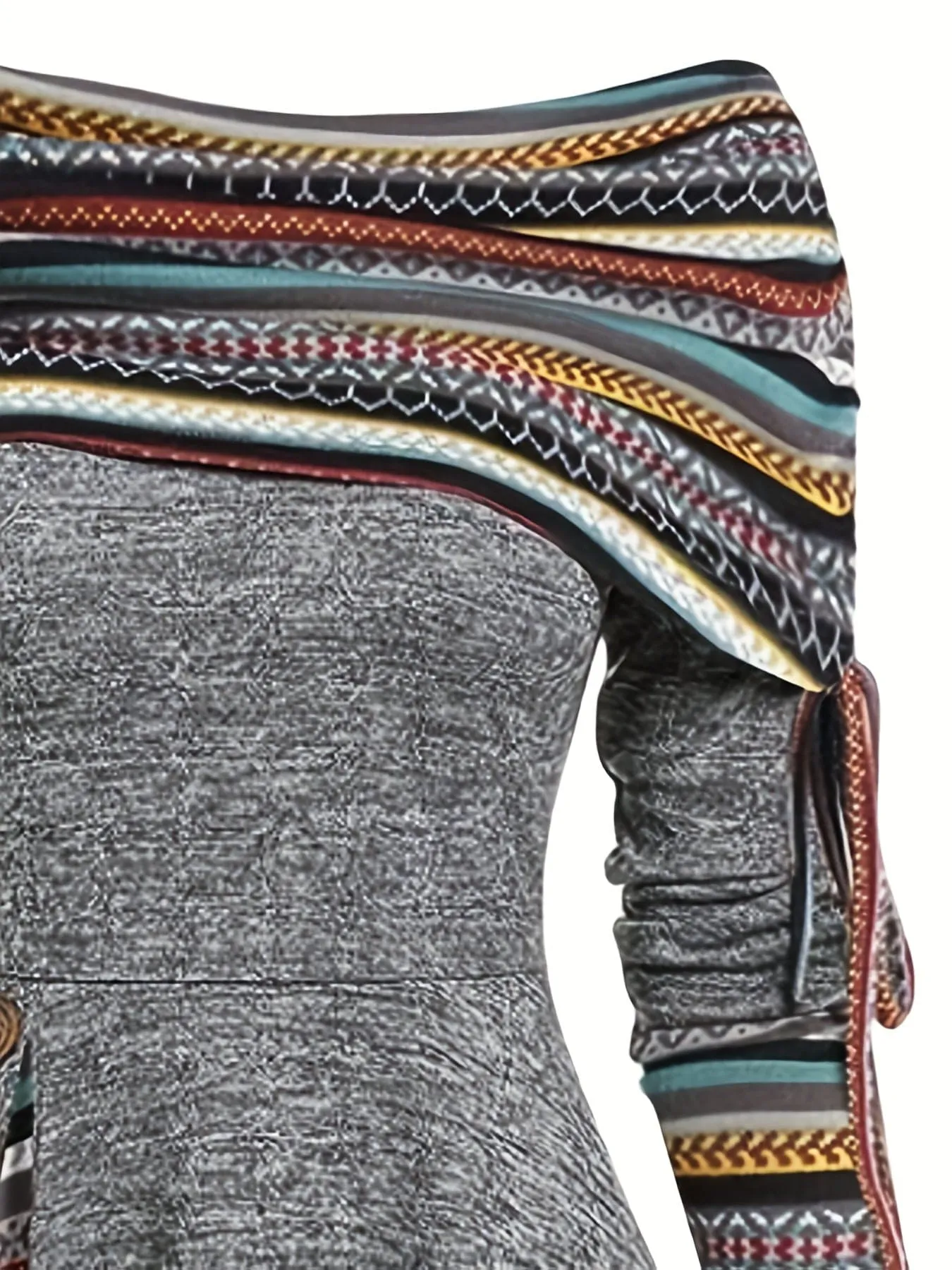 Bohemian Knit Midi Dress with Drawstring Sleeves