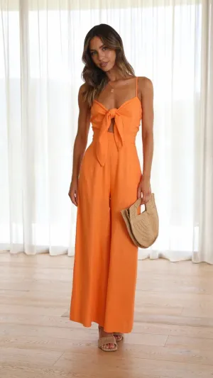 Bowtie Linen Dress w/ Spaghetti-Strap