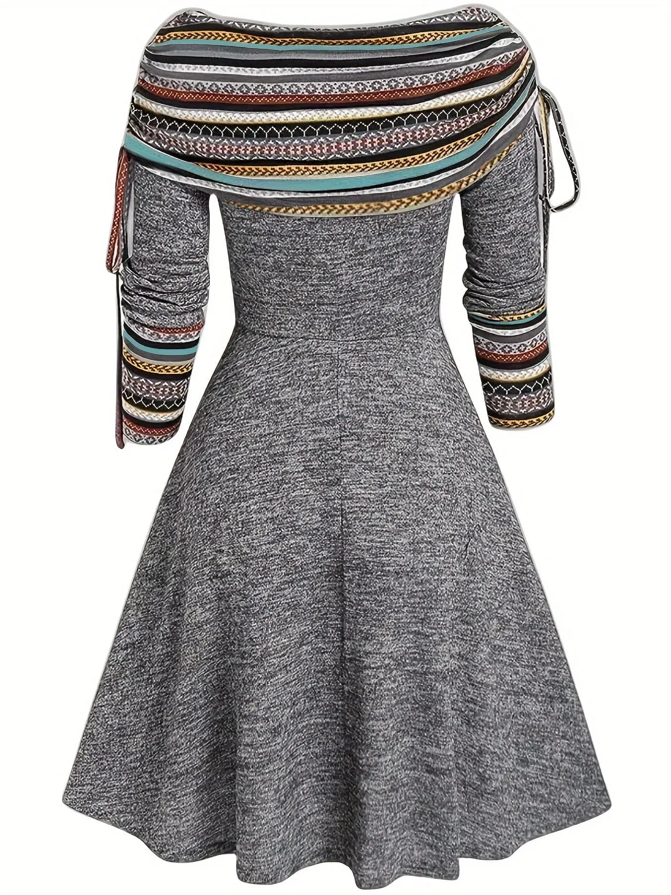 Button-Down Detail Midi Dress with A-line Cut