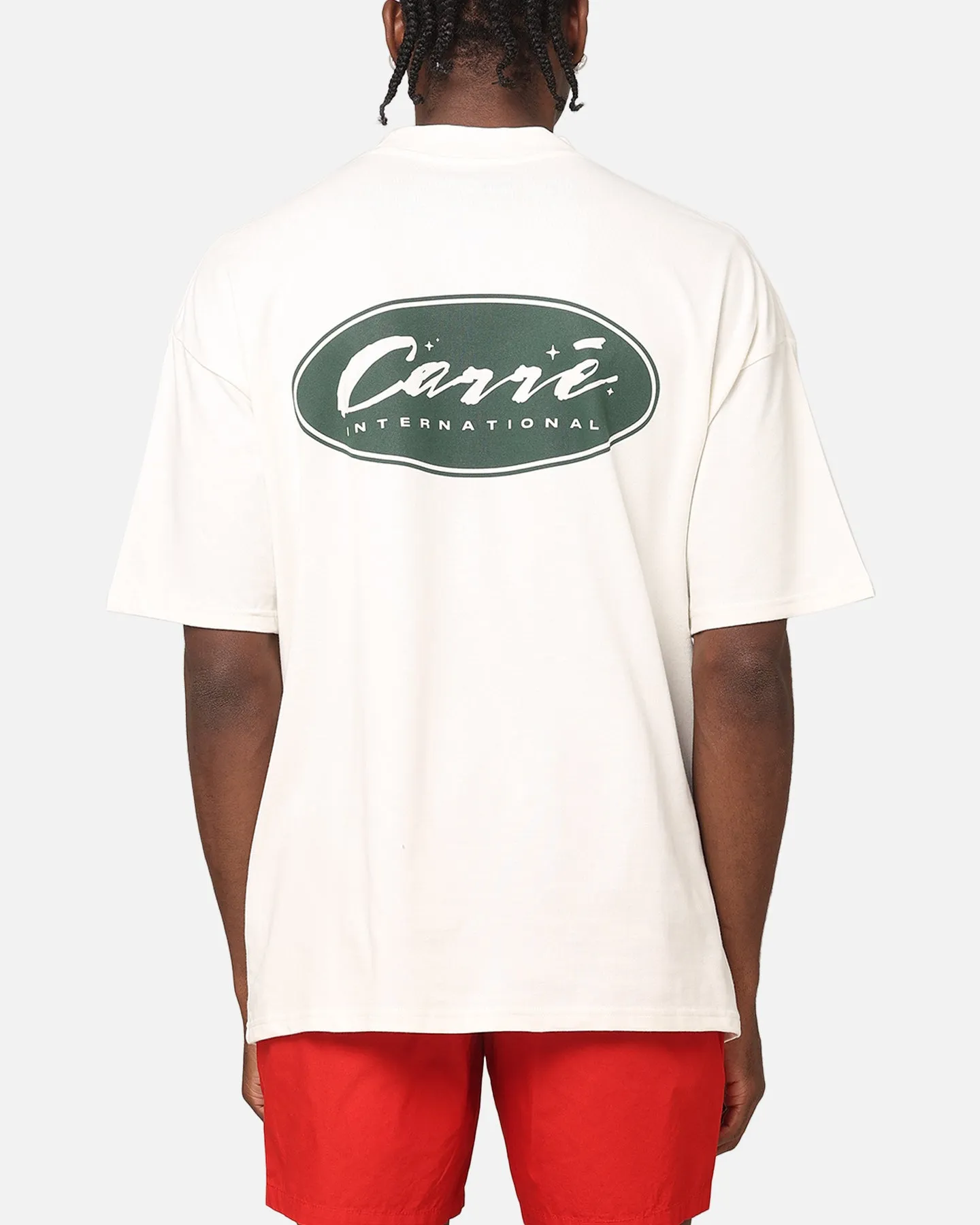 Carre Script Sport Mock Neck T-Shirt Off White