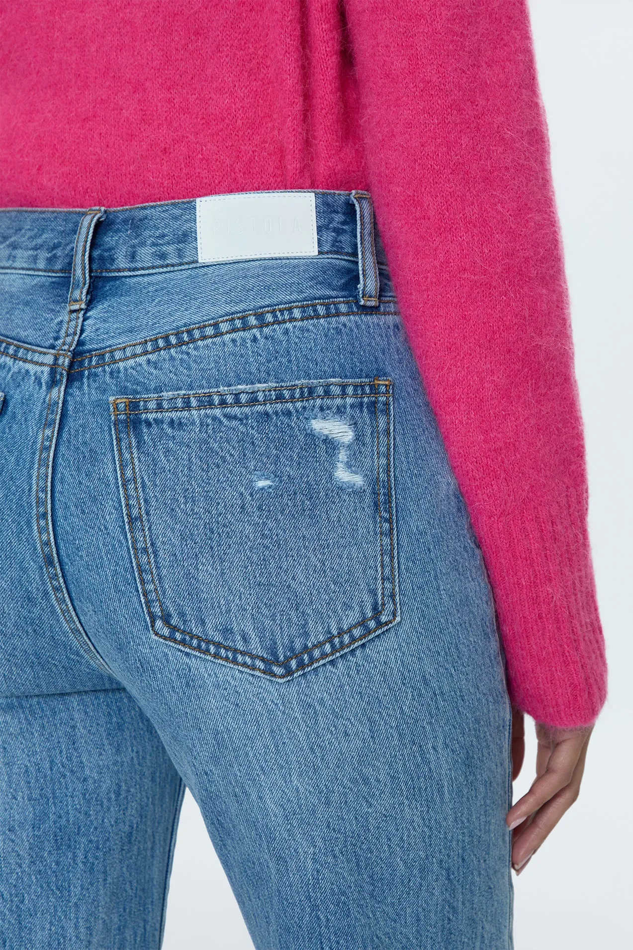 Cassie Super High Rise Straight Jean - Bushwick Distressed