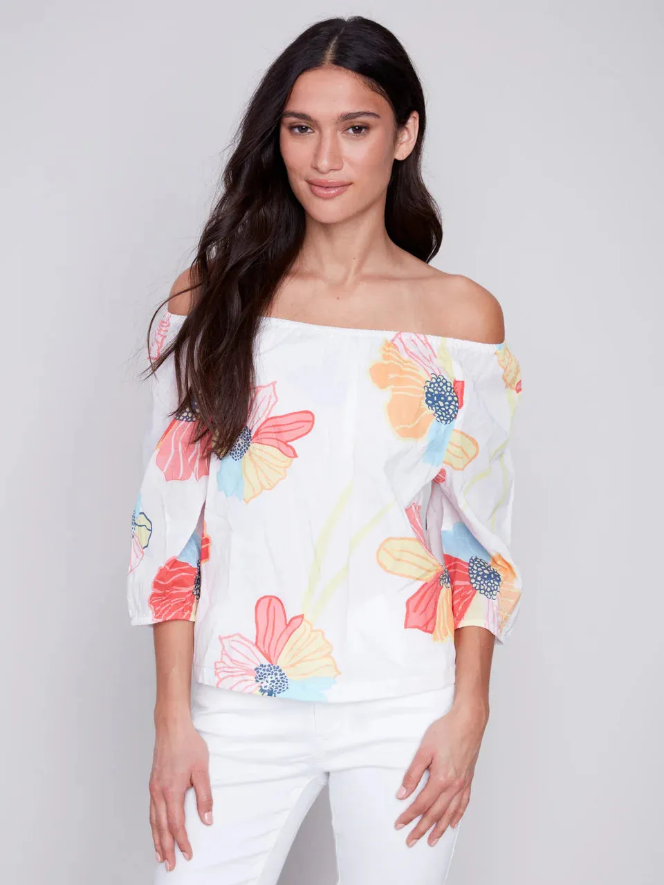 C.B 4527D Flower Blouse