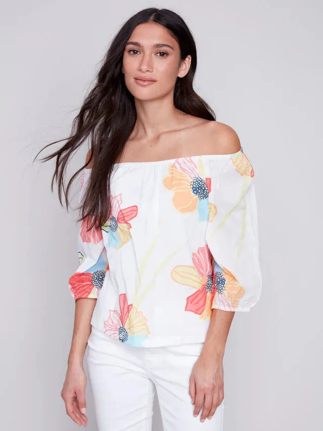 C.B 4527D Flower Blouse