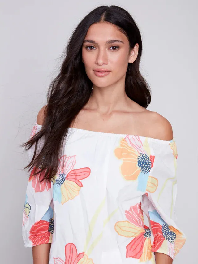 C.B 4527D Flower Blouse