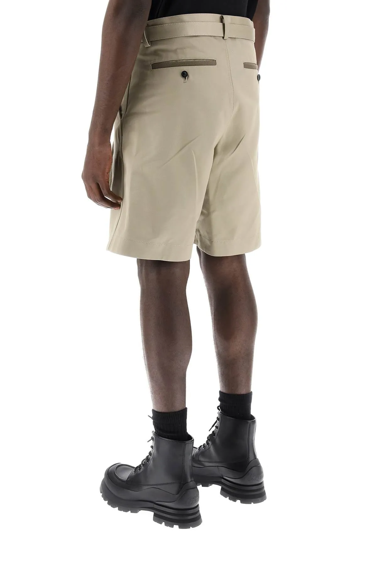 cotton belted shorts