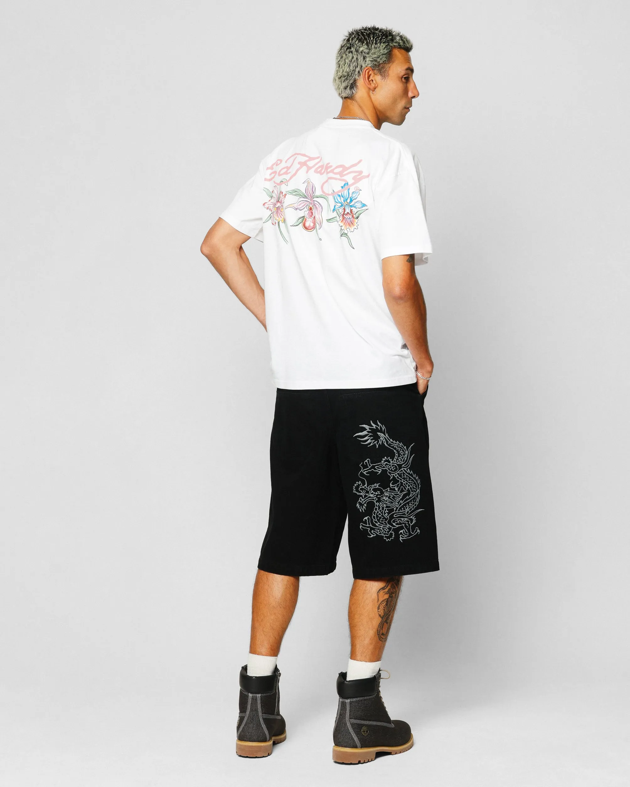 Ed Hardy Flowers T-Shirt White