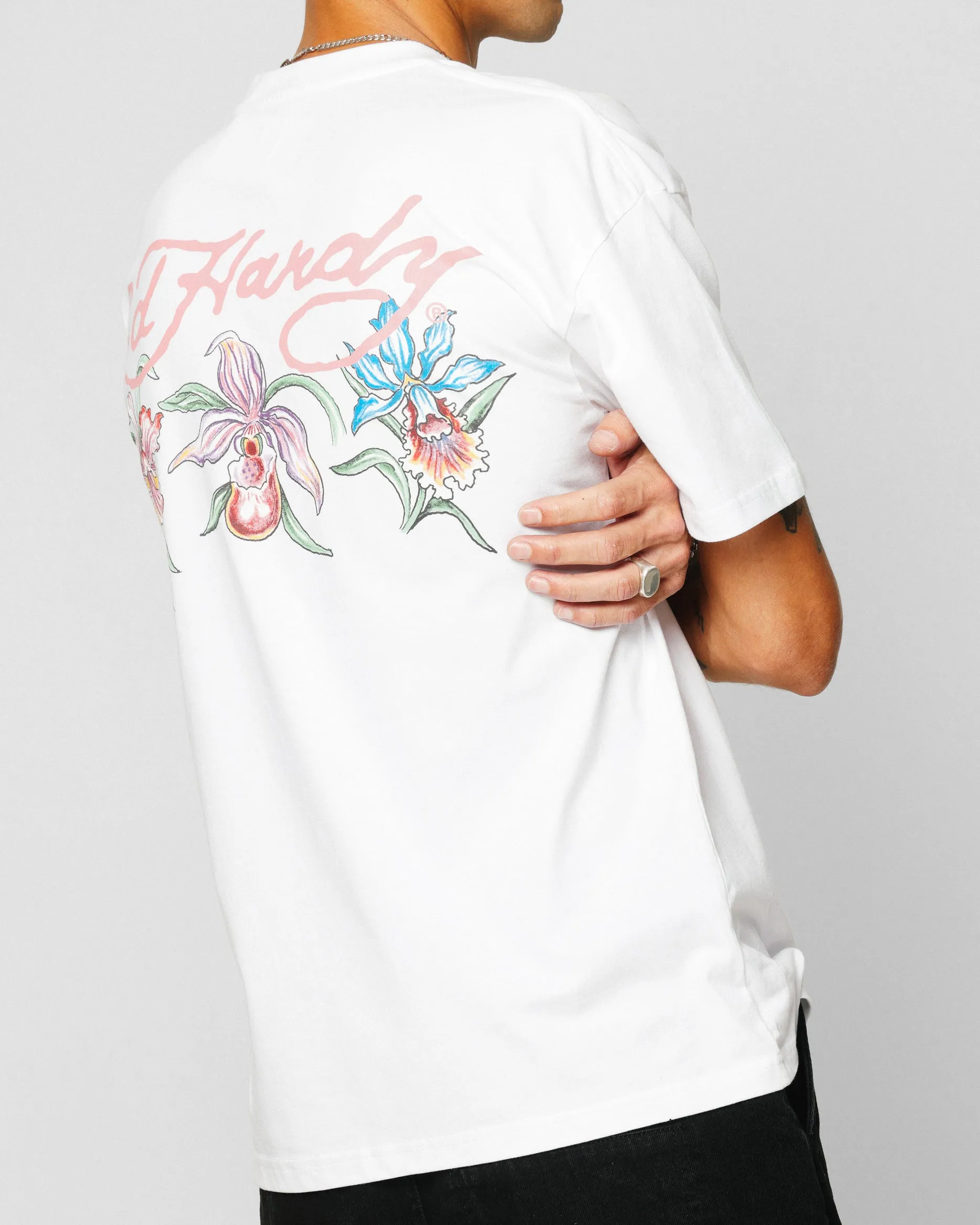 Ed Hardy Flowers T-Shirt White