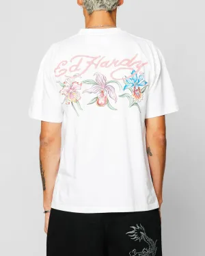 Ed Hardy Flowers T-Shirt White