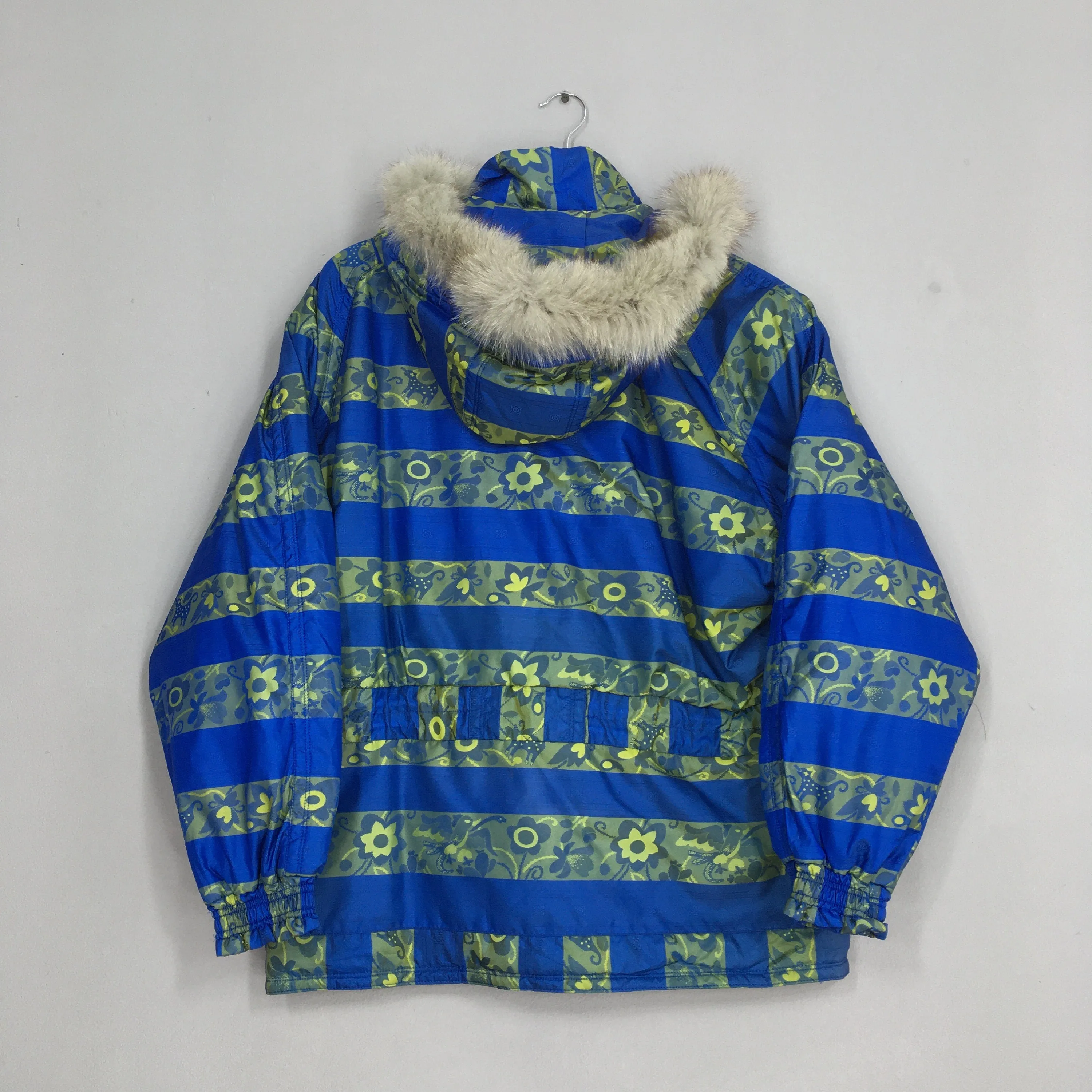 Etirel Ski Bomber Floral Art Pattern Jacket Large