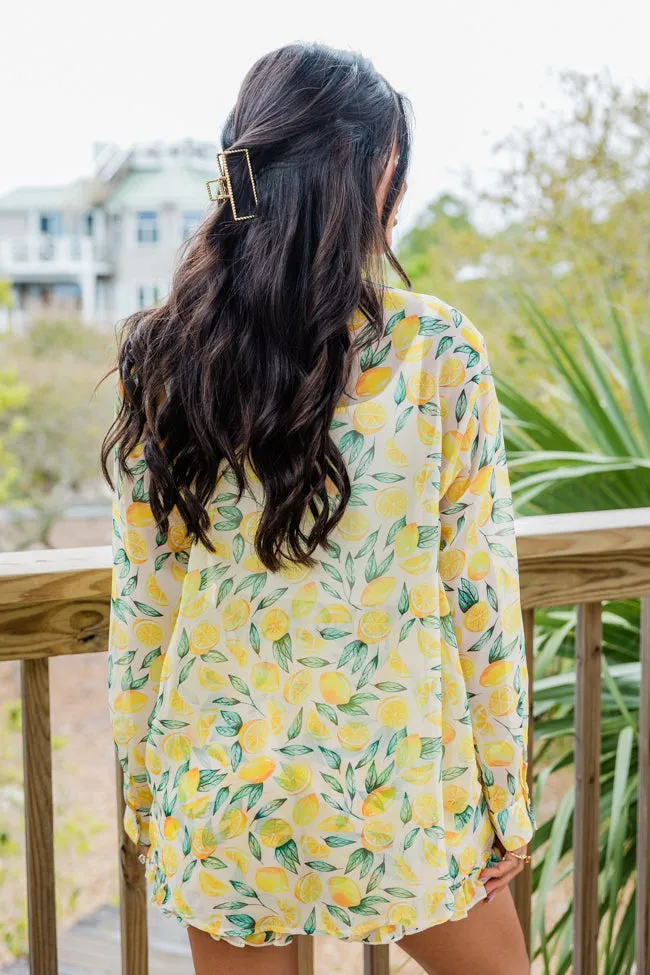 Every Summer In Summer Sunshine Button Up Chiffon Top