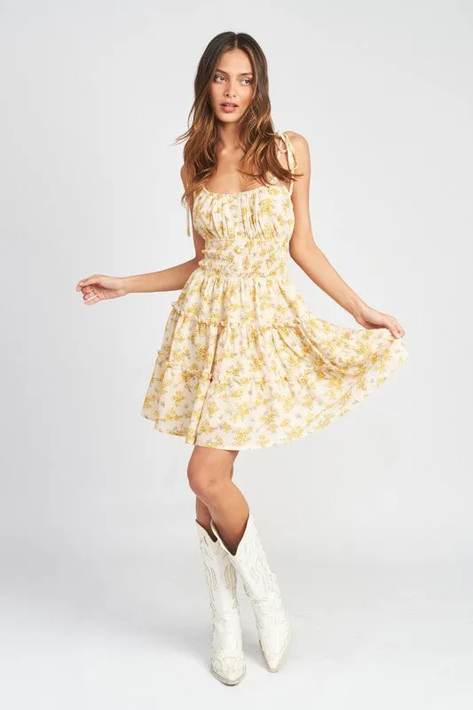 Floral Spaghetti Strap Dress with Smocked Waist *Online Only*