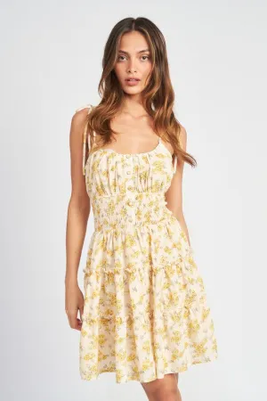 Floral Spaghetti Strap Dress with Smocked Waist *Online Only*
