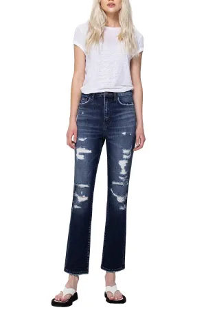 Flying Monkey - Yoko - Distressed Super High Rise Straight Jeans - F4369A