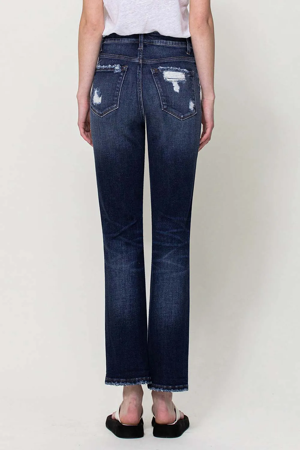 Flying Monkey - Yoko - Distressed Super High Rise Straight Jeans - F4369A