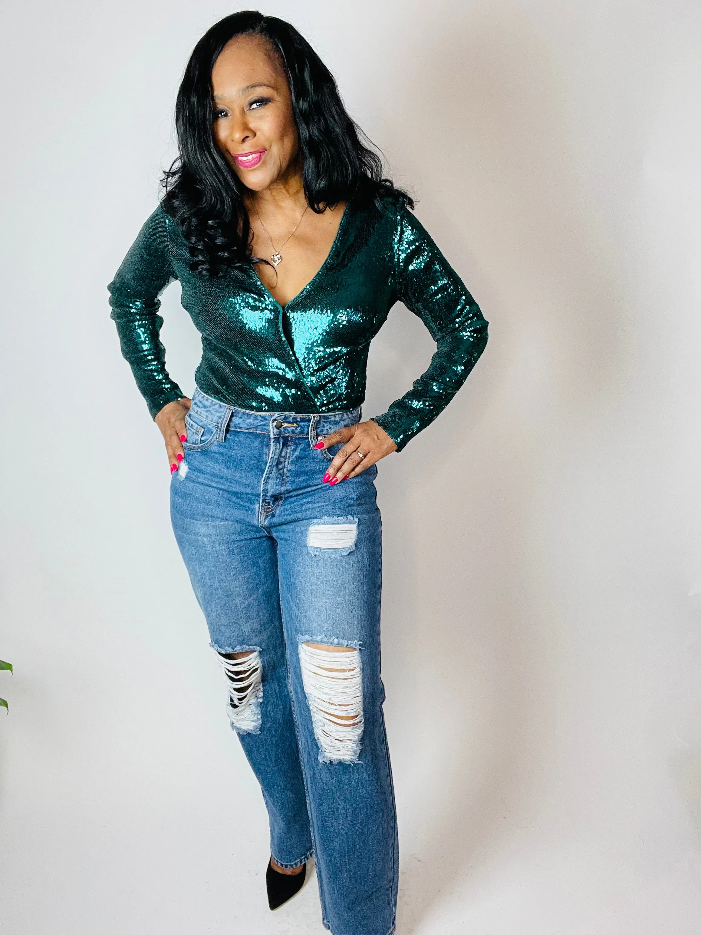 Foxy Straight Leg Distressed Jeans