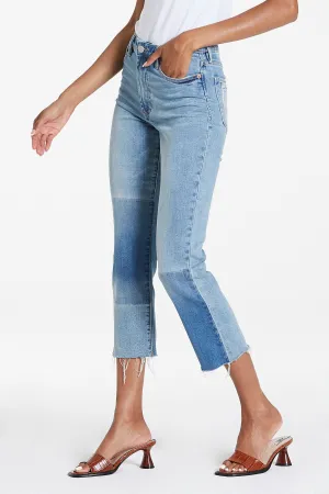 FRANKIE SUPER HIGH RISE CROPPED STRAIGHT JEANS TIDE POOL