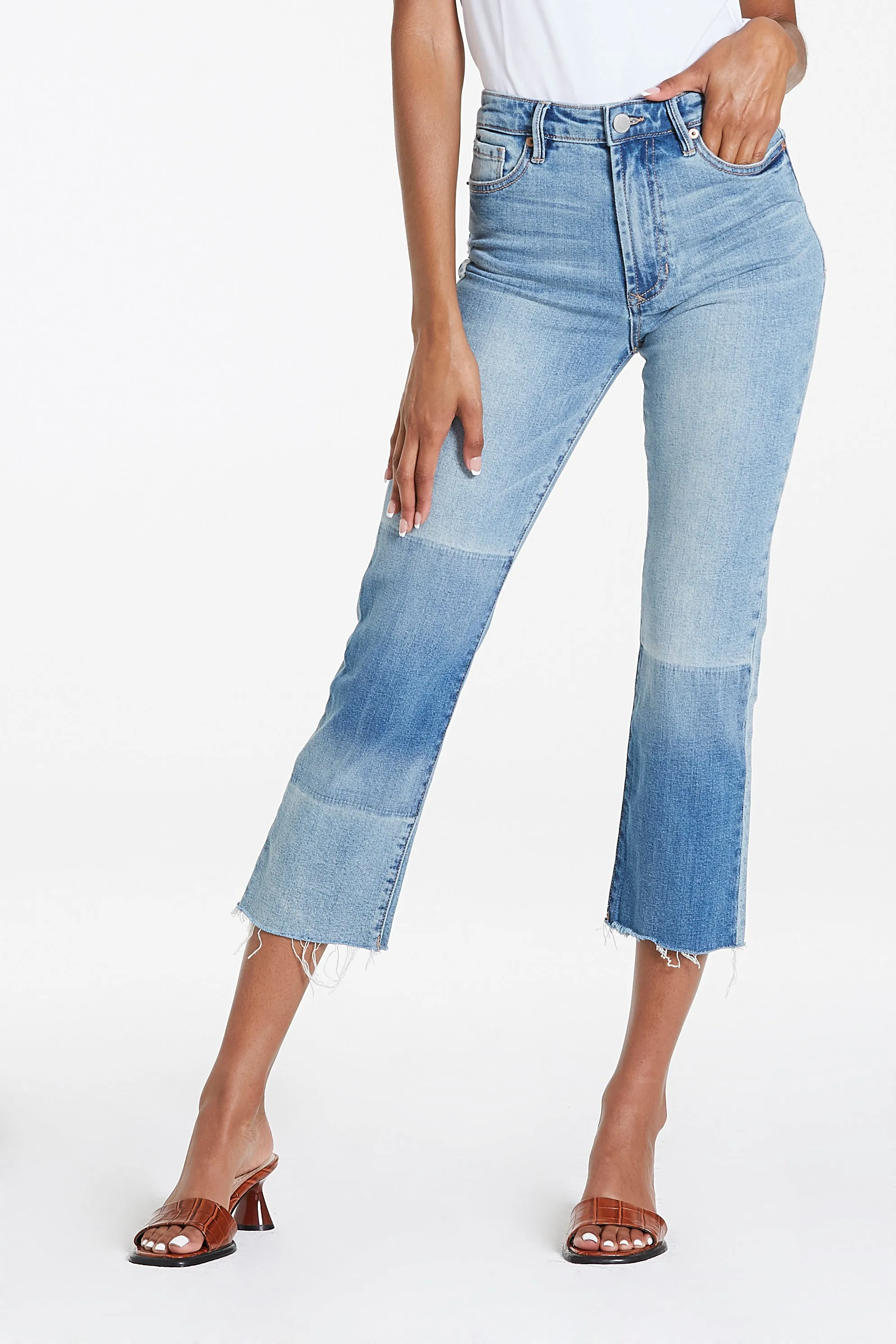 FRANKIE SUPER HIGH RISE CROPPED STRAIGHT JEANS TIDE POOL