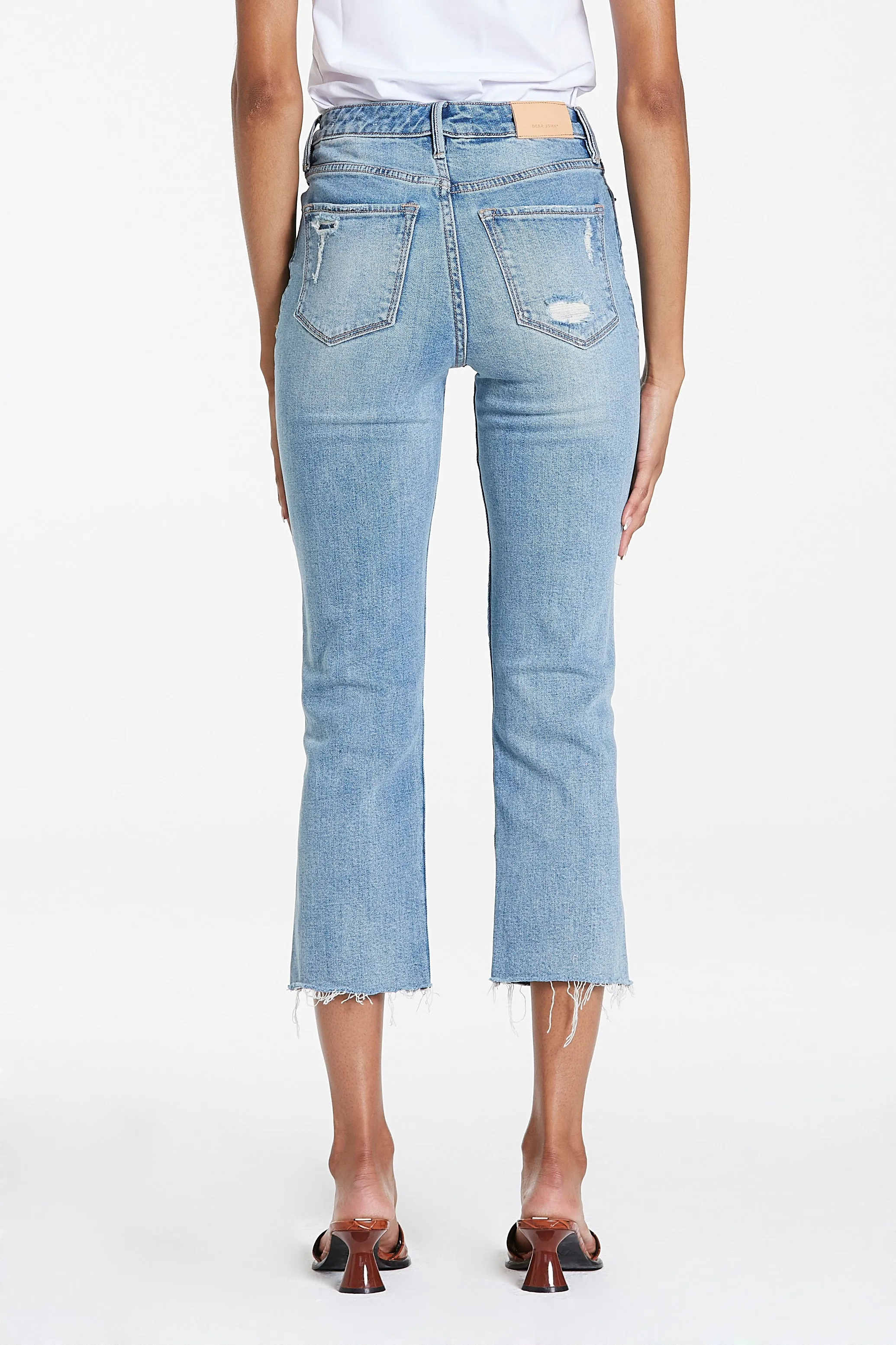 FRANKIE SUPER HIGH RISE CROPPED STRAIGHT JEANS TIDE POOL