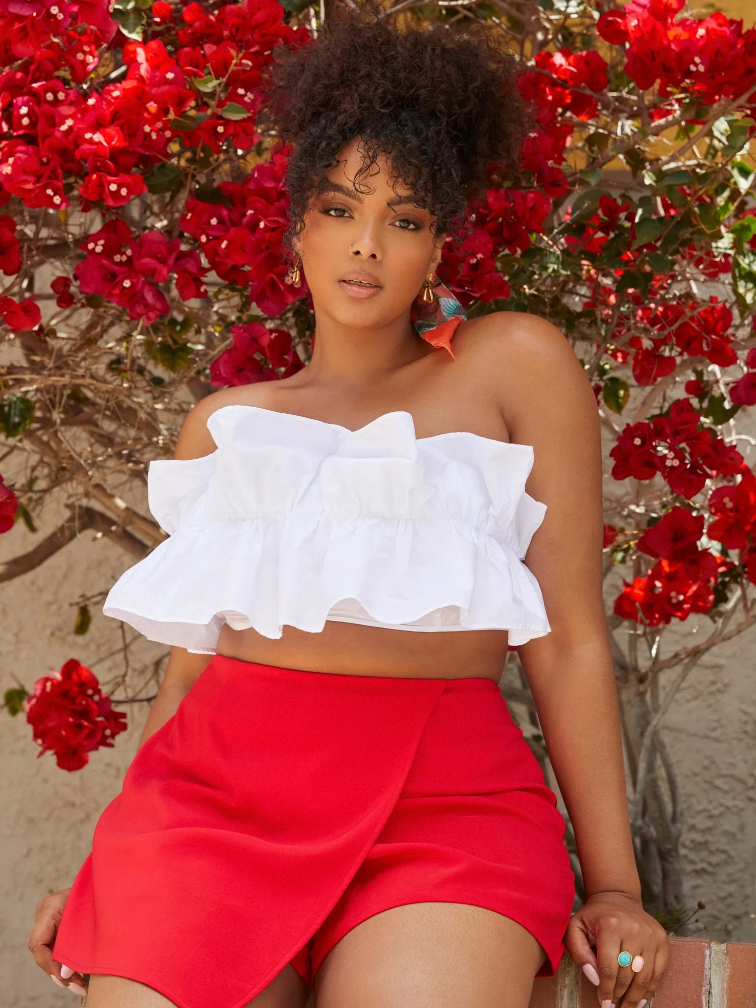 Gianna Strapless Ruffle Top
