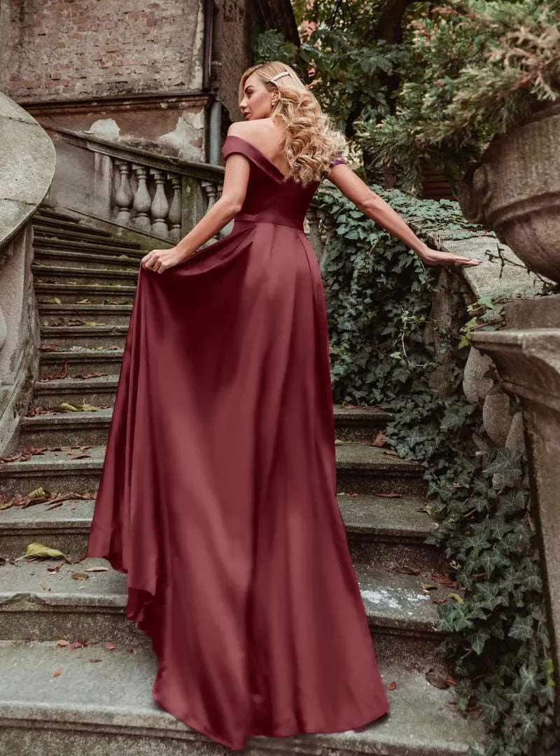 HDD Alexa Sweetheart Of Shoulder A Line Satin Formal Dress (Made-to-Order)