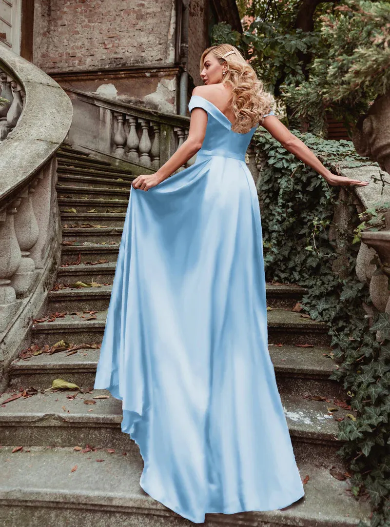 HDD Alexa Sweetheart Of Shoulder A Line Satin Formal Dress (Made-to-Order)