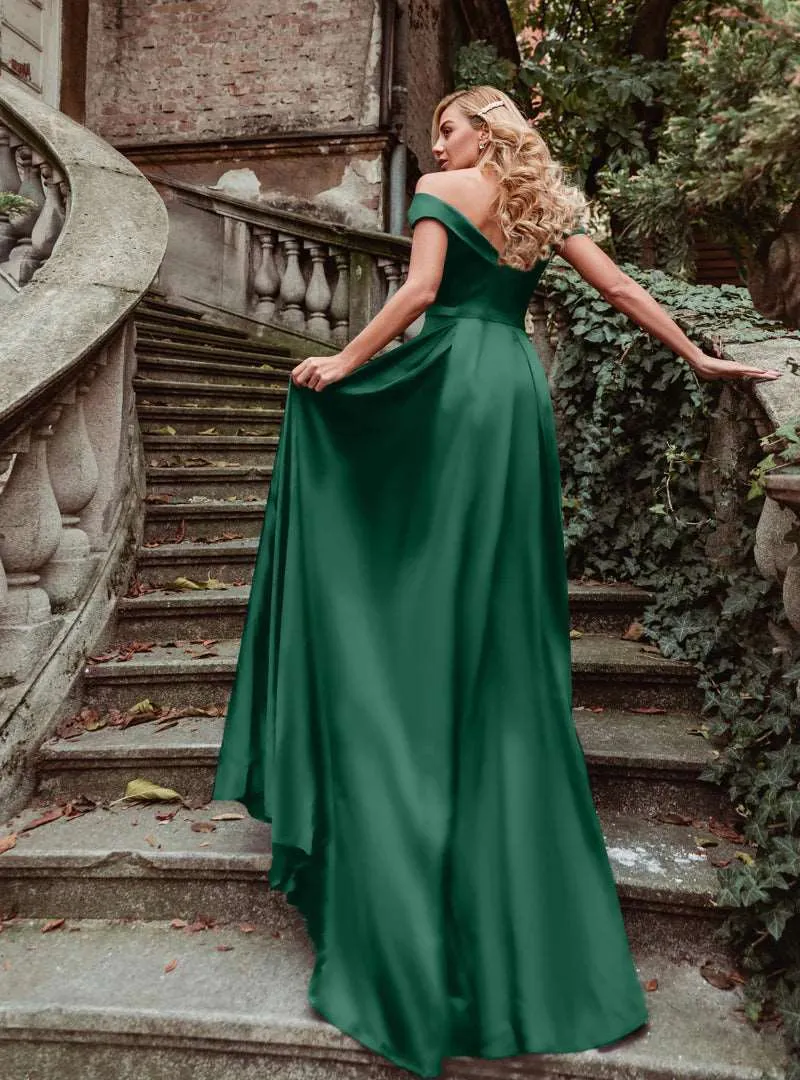 HDD Alexa Sweetheart Of Shoulder A Line Satin Formal Dress (Made-to-Order)