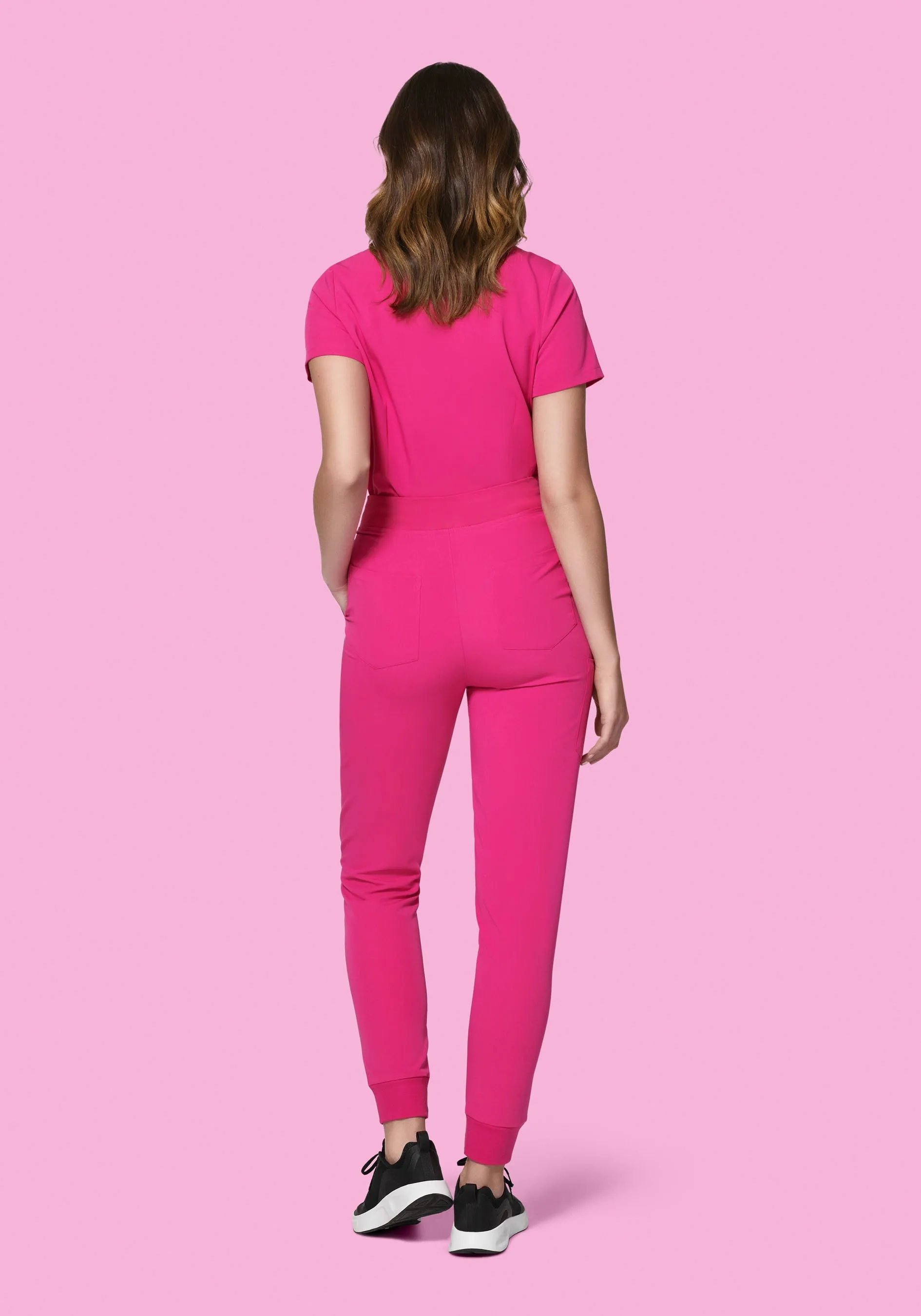 High Waisted Joggers Shocking Pink