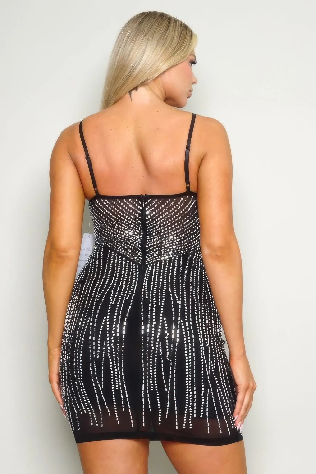 Hot Fix Rhinestone Mini Dress