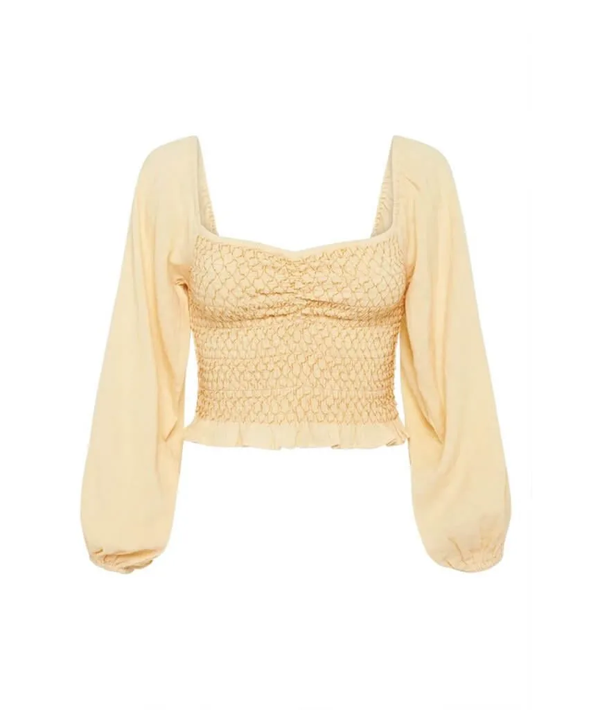 Jessie Jane Cropped Blouse Honey
