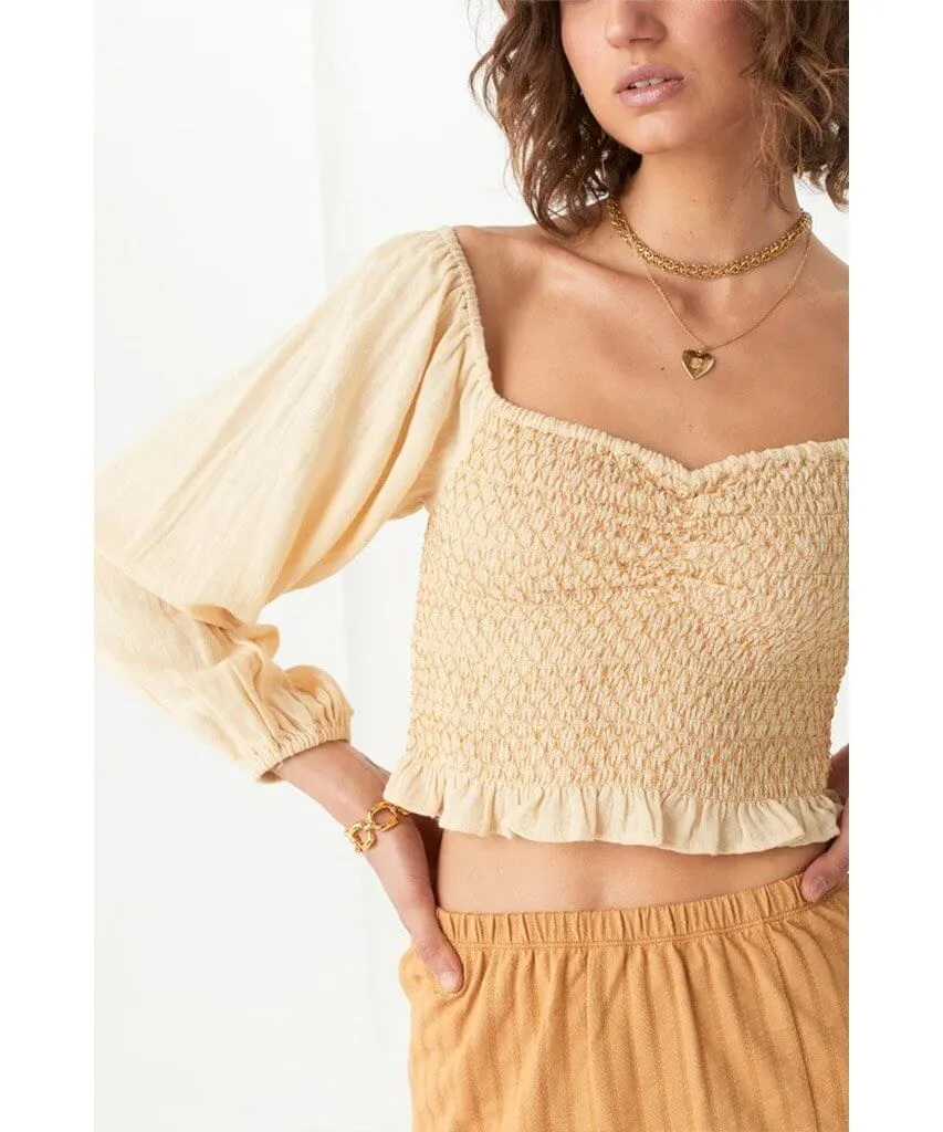 Jessie Jane Cropped Blouse Honey