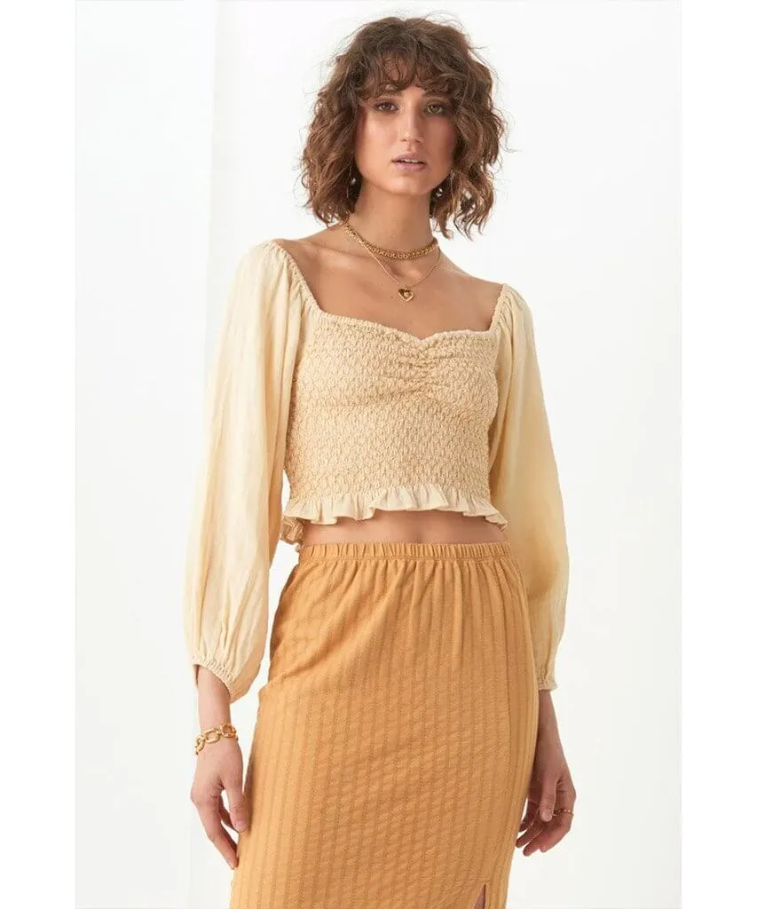 Jessie Jane Cropped Blouse Honey