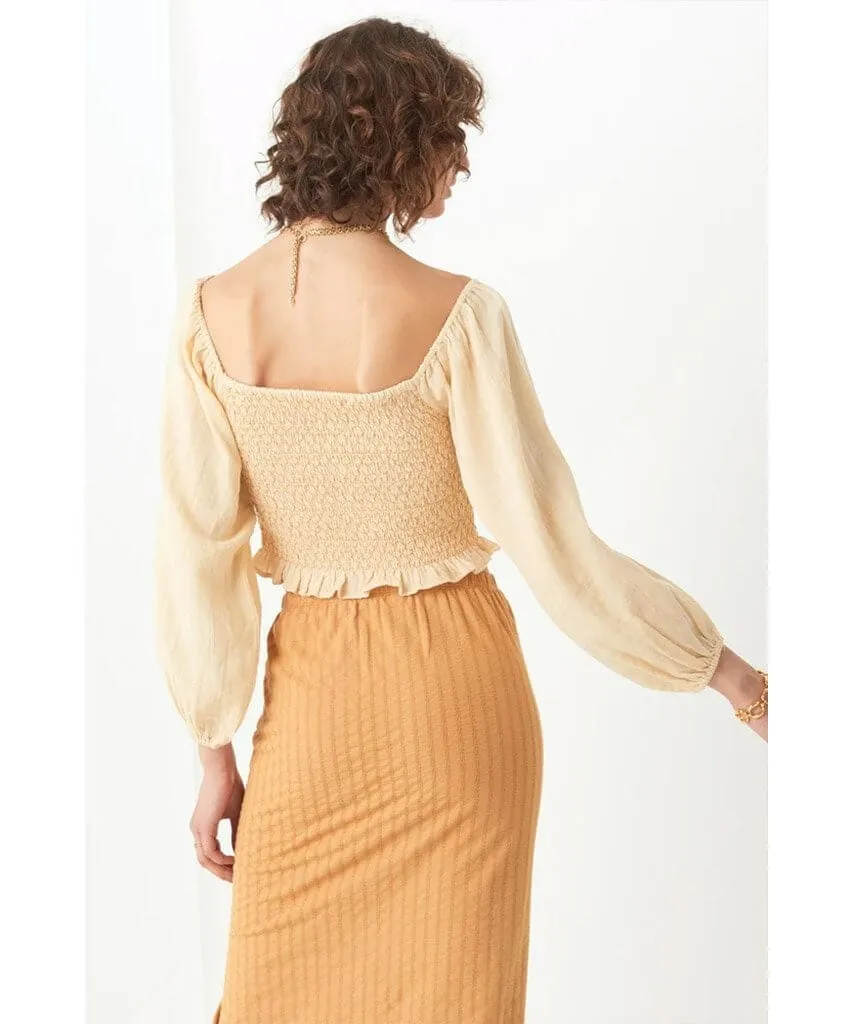 Jessie Jane Cropped Blouse Honey