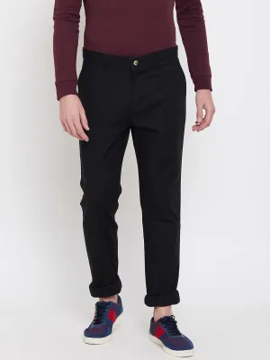 JUMP USA Men Black Casual Slim Fit Trousers