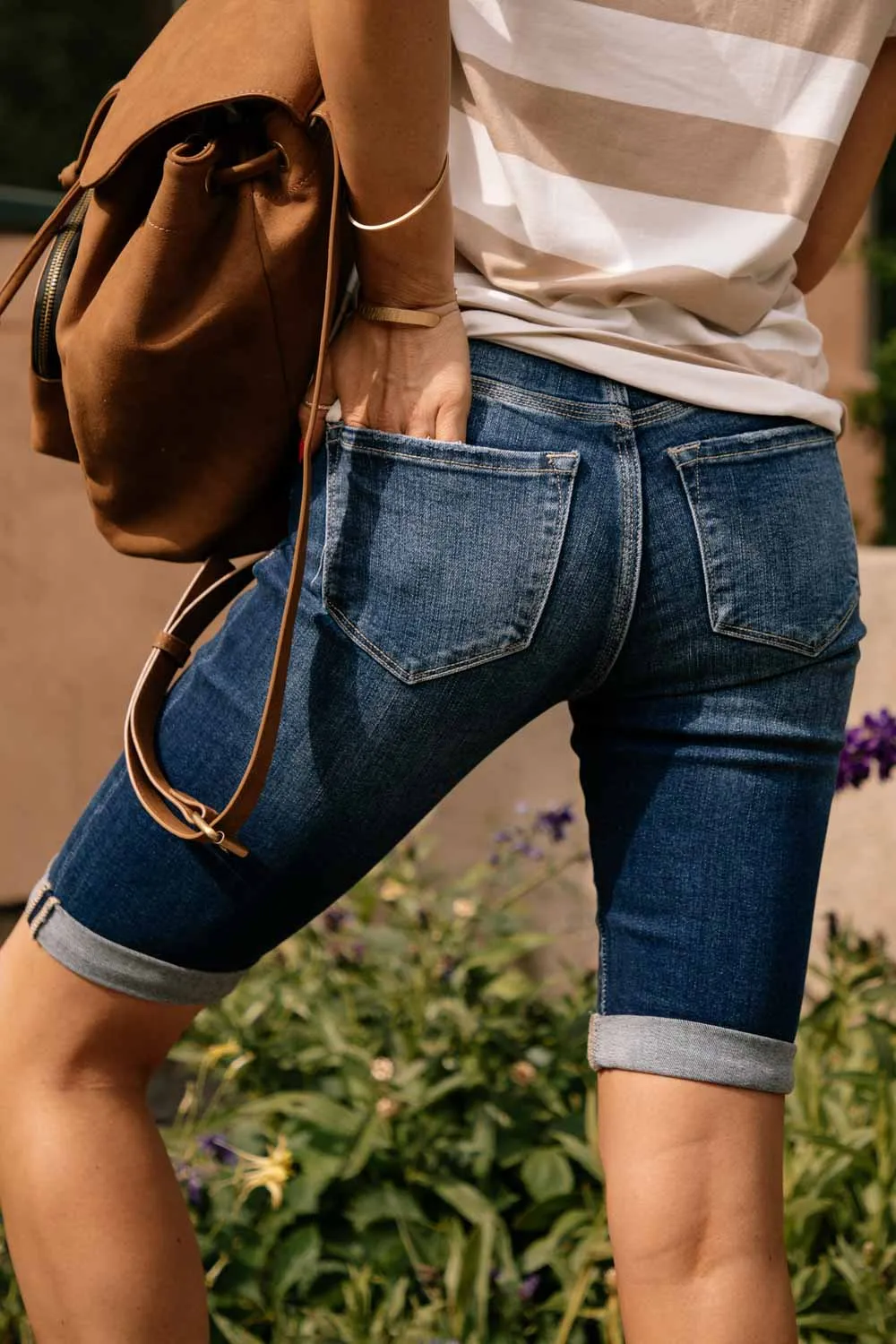 KanCan Button Fly Bermudas