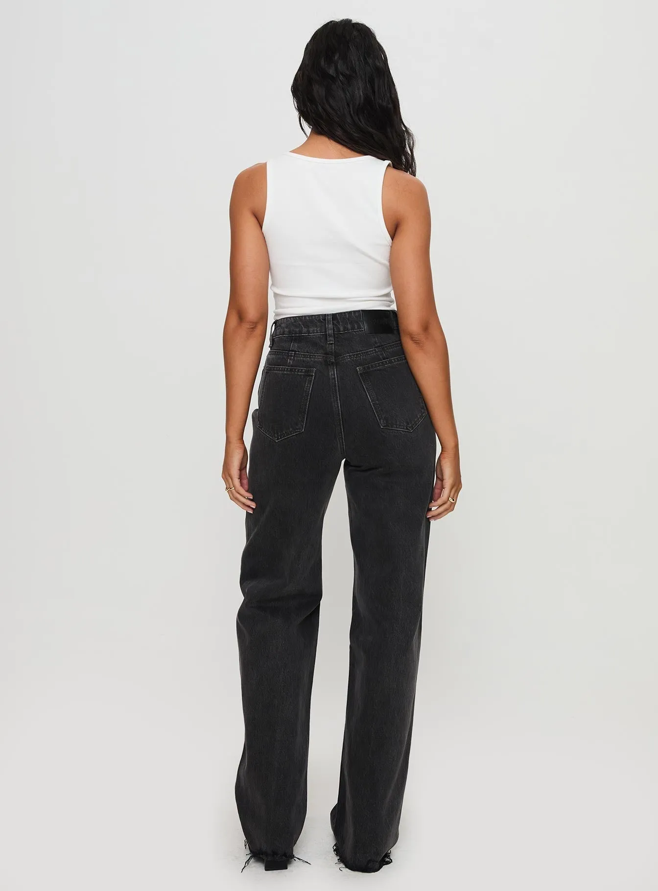 Karlina High Rise Straight Leg Jean Charcoal