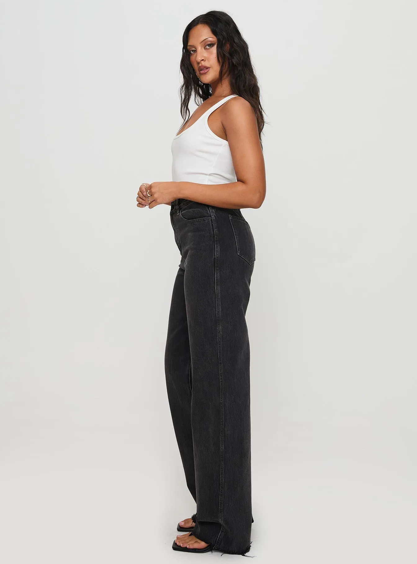 Karlina High Rise Straight Leg Jean Charcoal