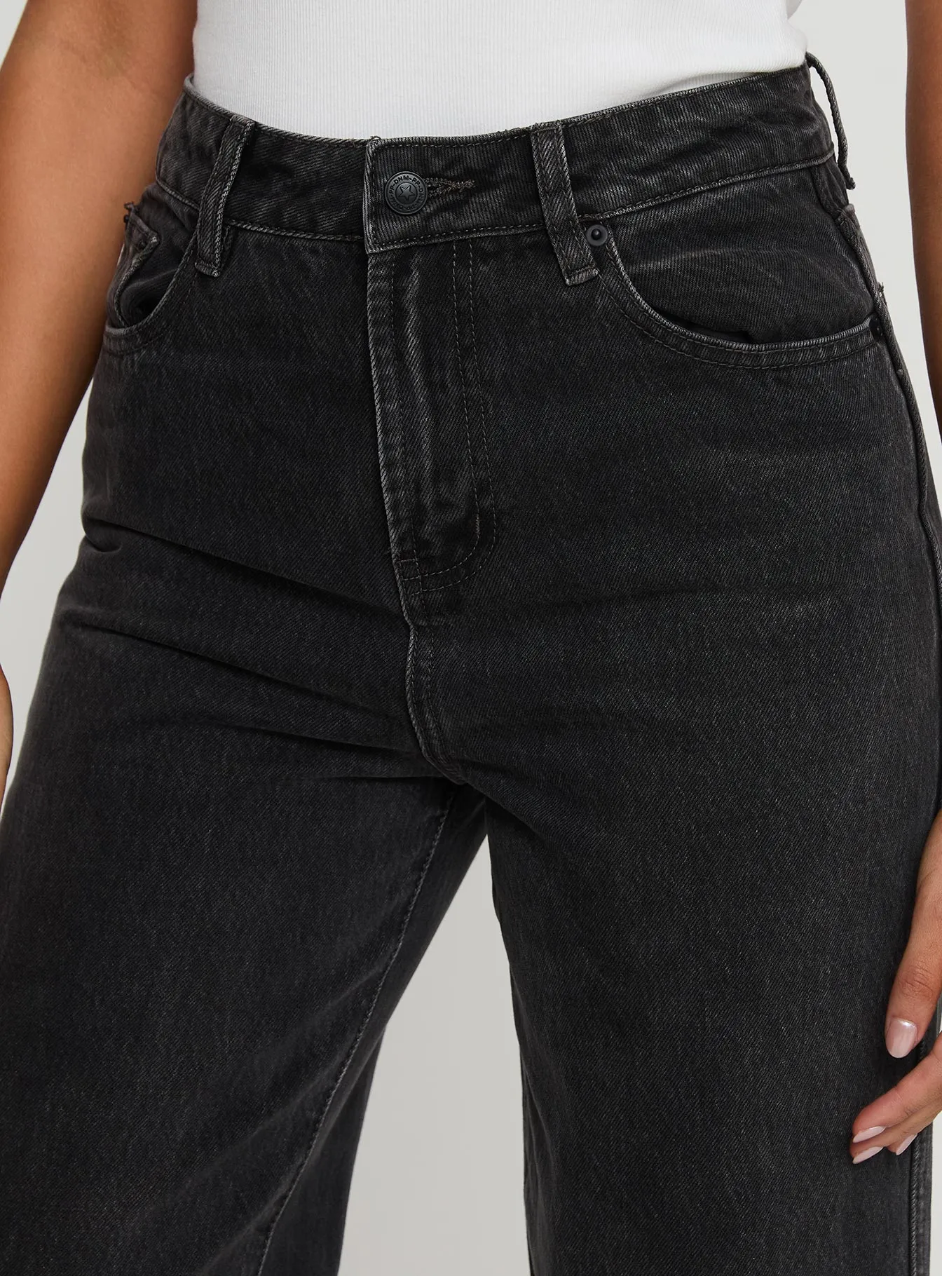 Karlina High Rise Straight Leg Jean Charcoal