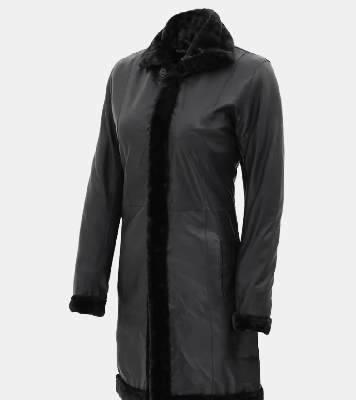 Klara Women's Black Shearling Leather Coat