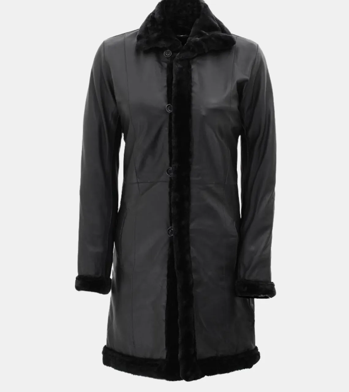 Klara Women's Black Shearling Leather Coat