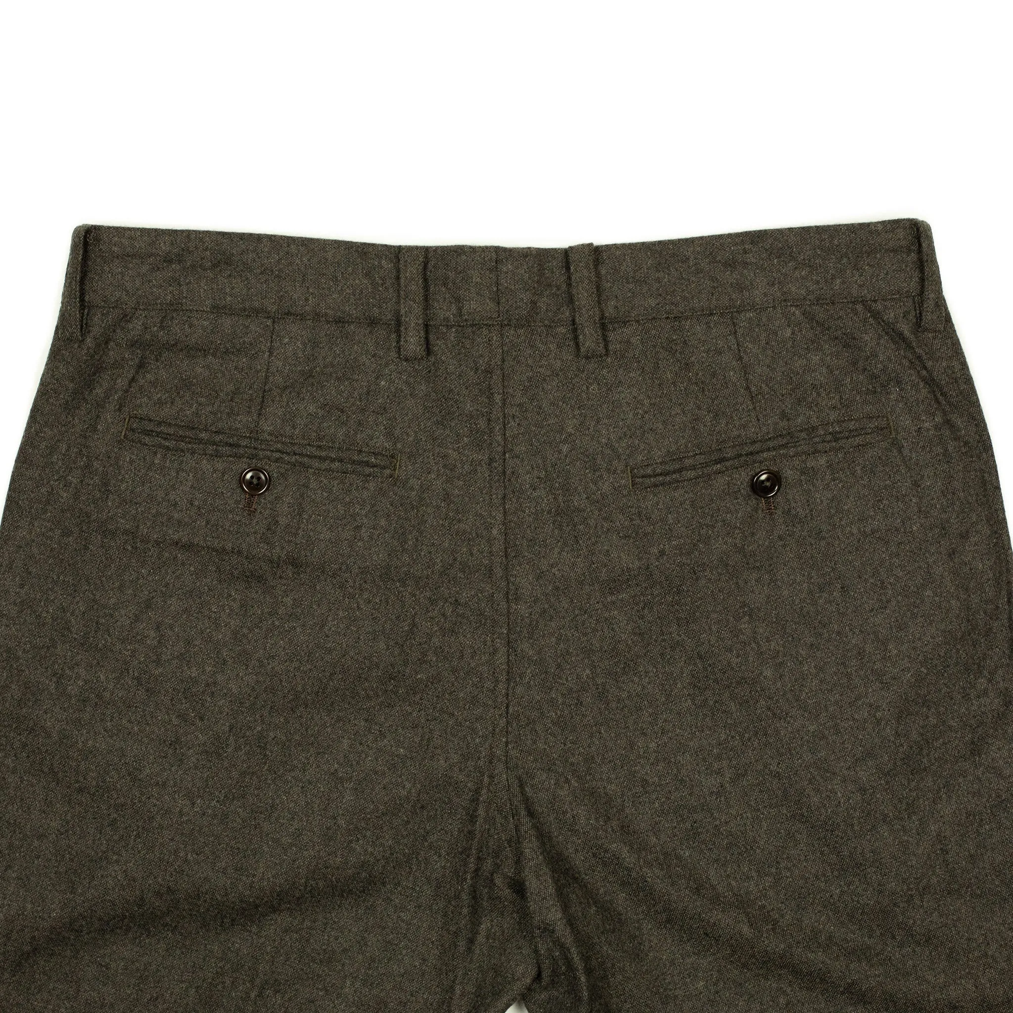 L-pocket pants in brown washable wool mix
