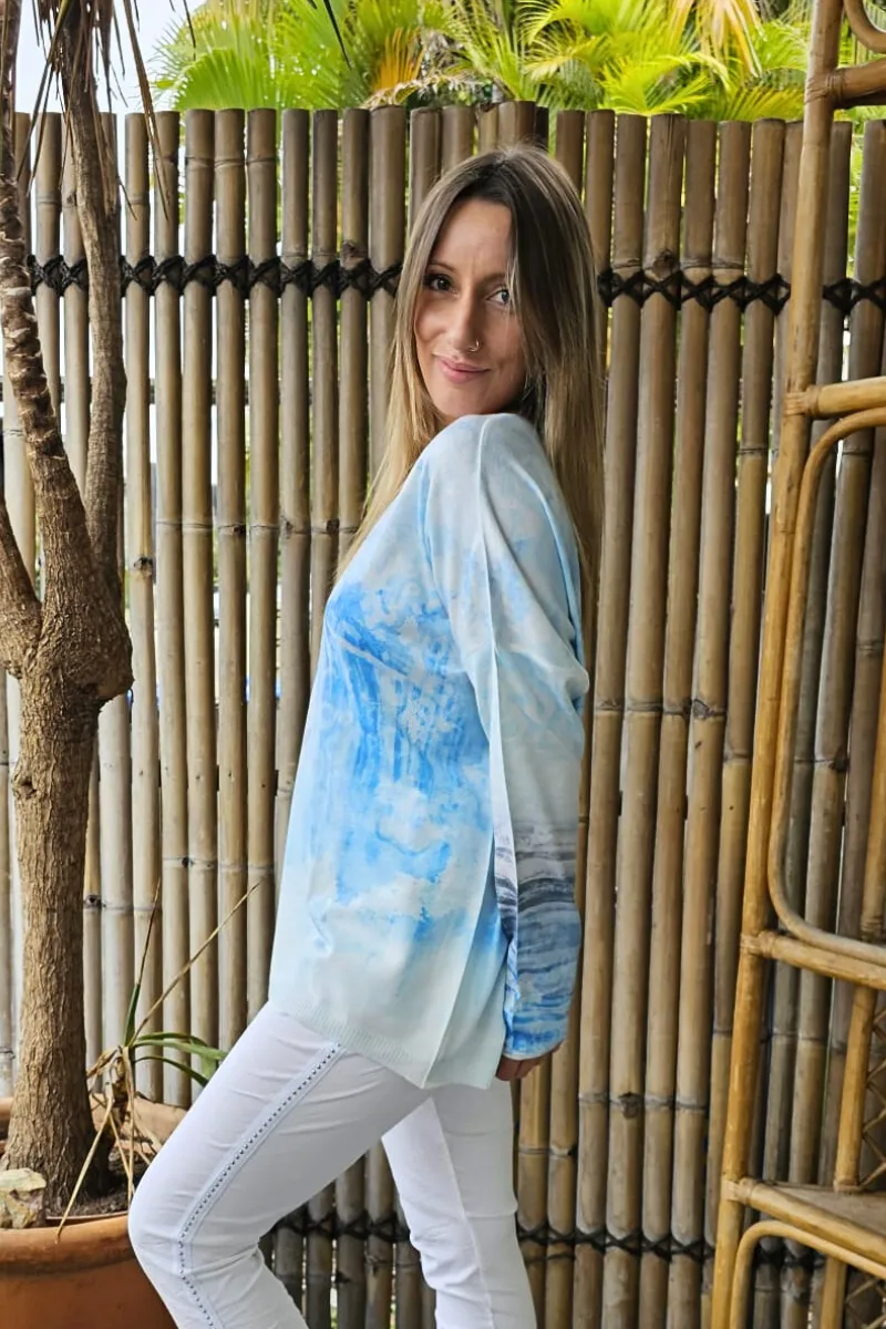 La Strada Poly Knitted Blue Top
