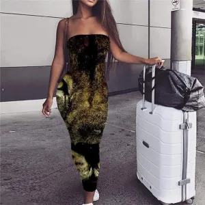 Lion Dress Women Animal Vestido Sexy Anime Boho Ferocious Bodycon Dress Harajuku Sundress