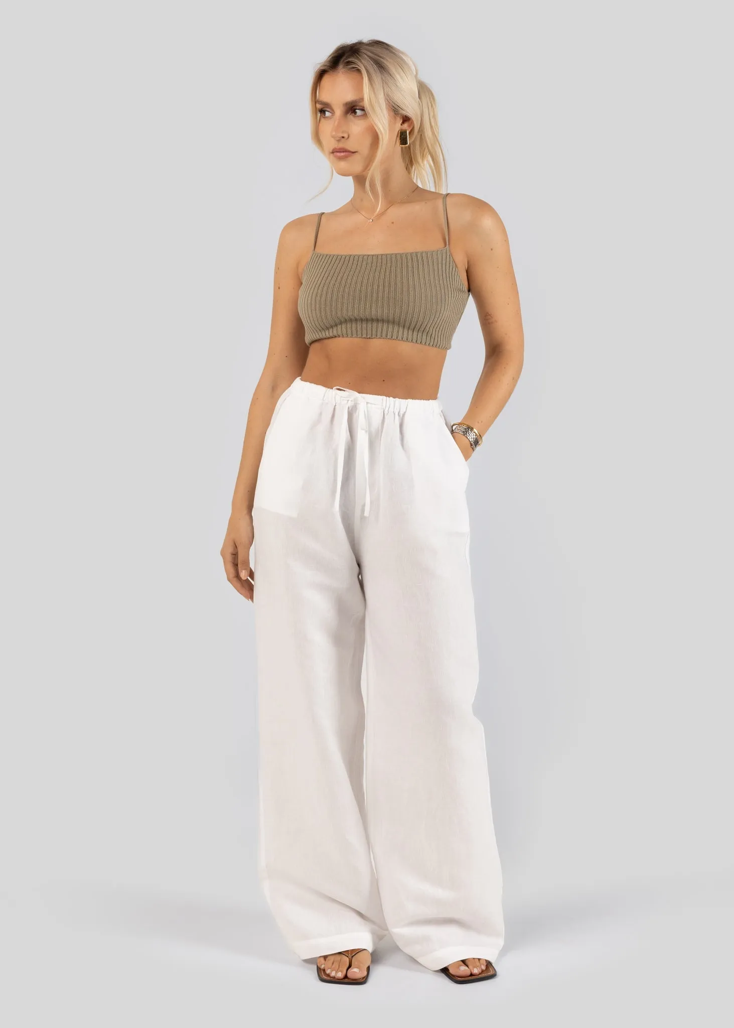 Mai Linen Trousers White