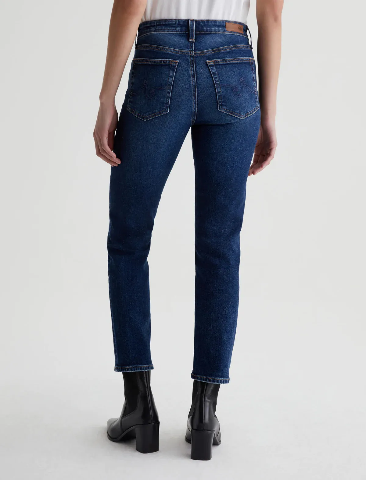 Mari Crop High Rise Slim Straight - Havana