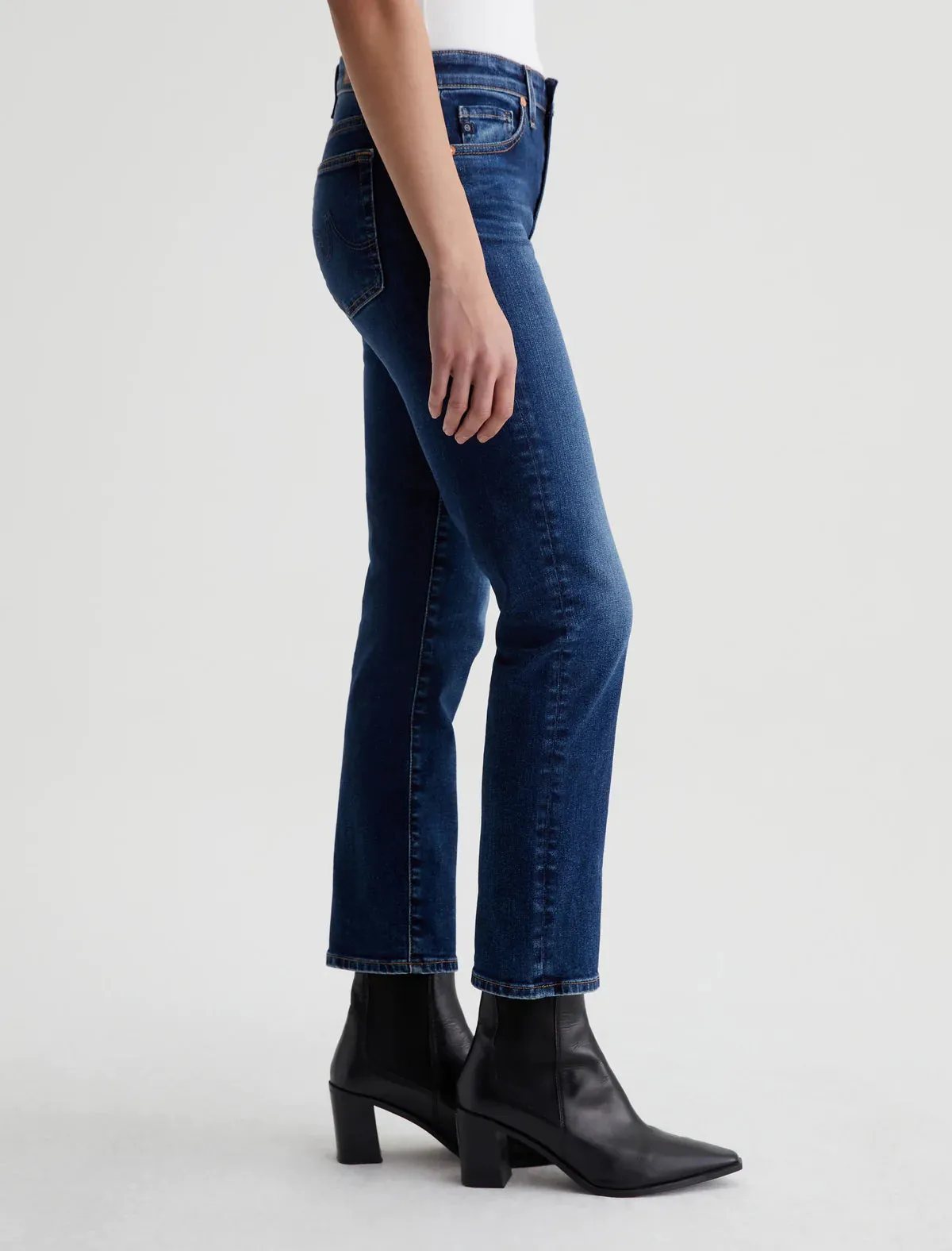 Mari Crop High Rise Slim Straight - Havana